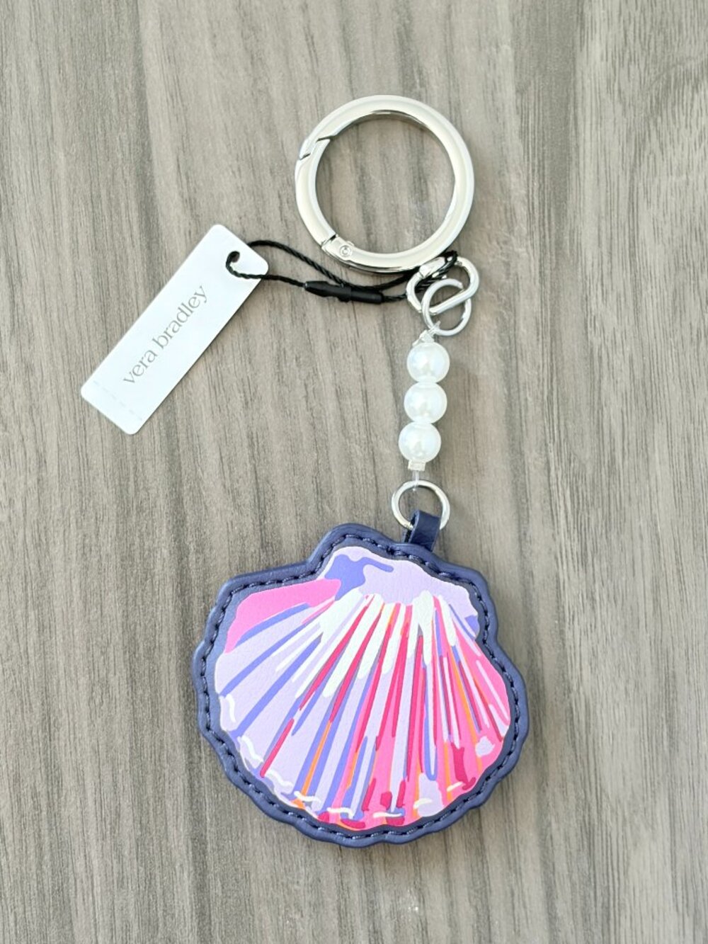 Vera Bradley Shell Key Ring Bag Charm